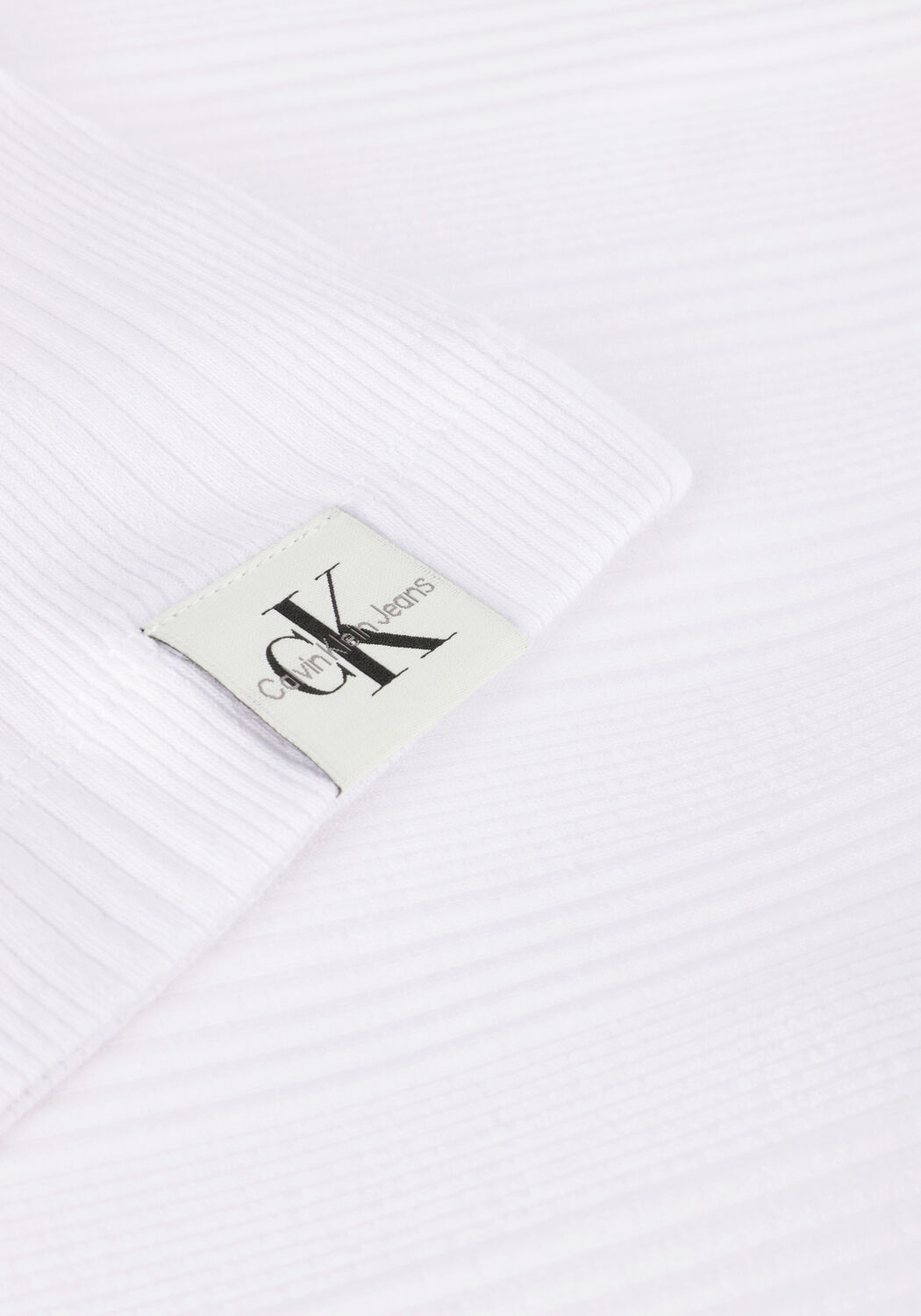 Witte CALVIN KLEIN Top VARIEGATED RIB WOVEN TAB TANK - large