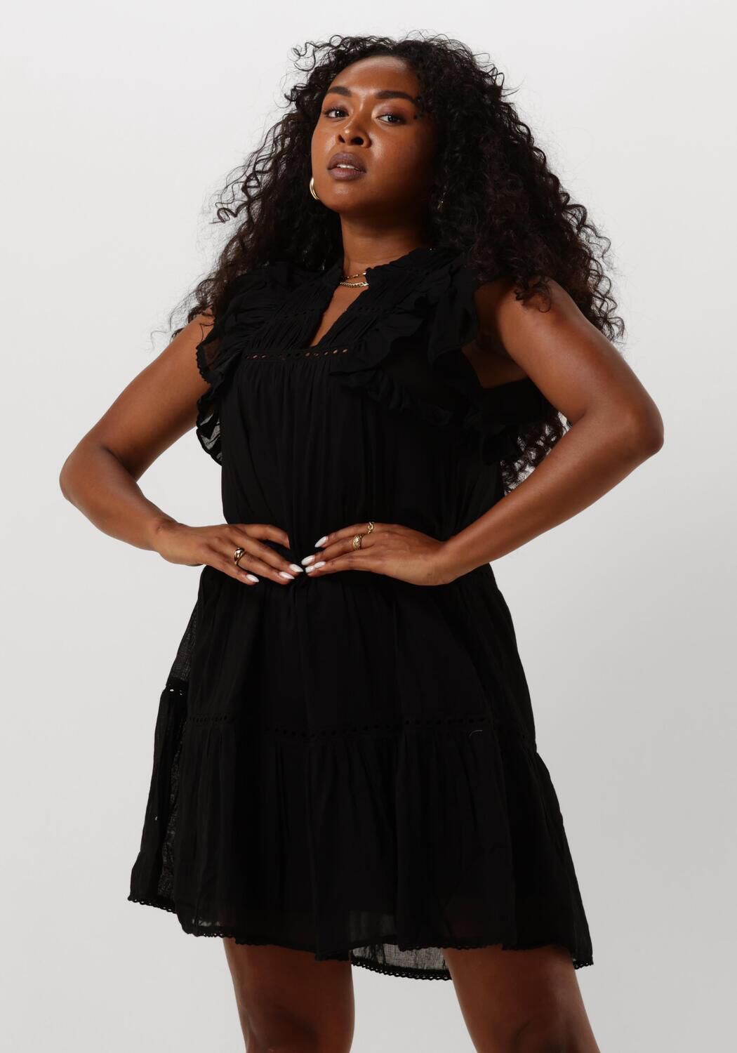 NEO NOIR Dames Jurken Jamma S Voile Dress Zwart