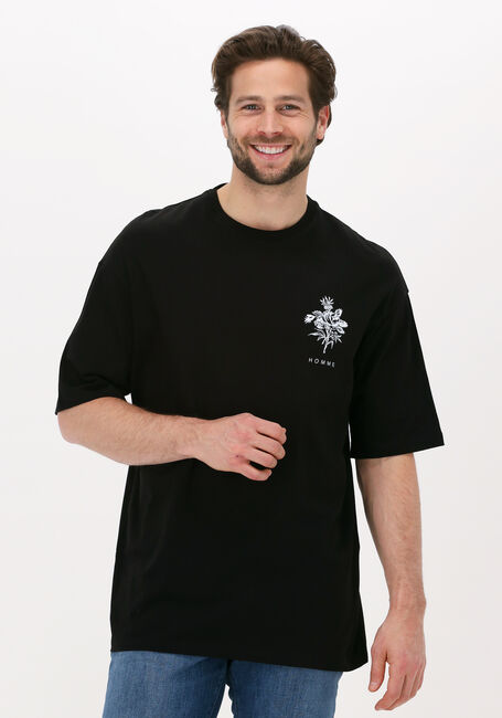 Zwarte SELECTED HOMME T-shirt SLHLOOSE-PAW SS O-NECK TEE EX - large