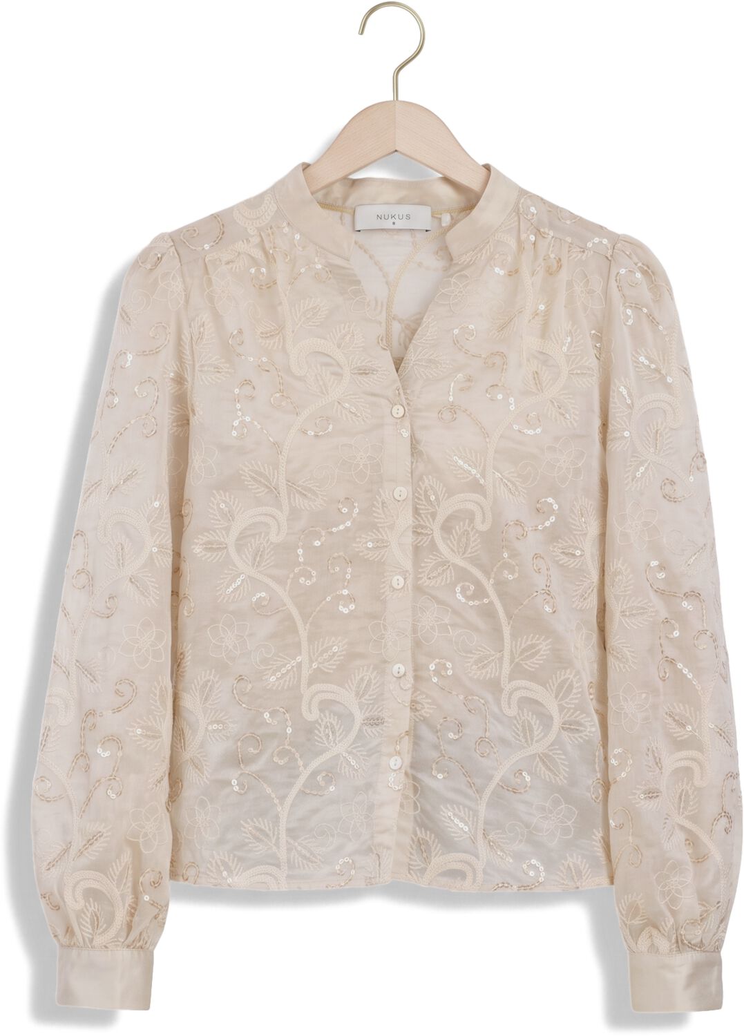NUKUS Dames Blouses Antonella Blouse Embroidery Ecru