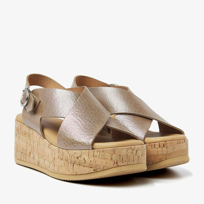 Bruine VIA VAI Platte sandalen SISSEL RAISE - large