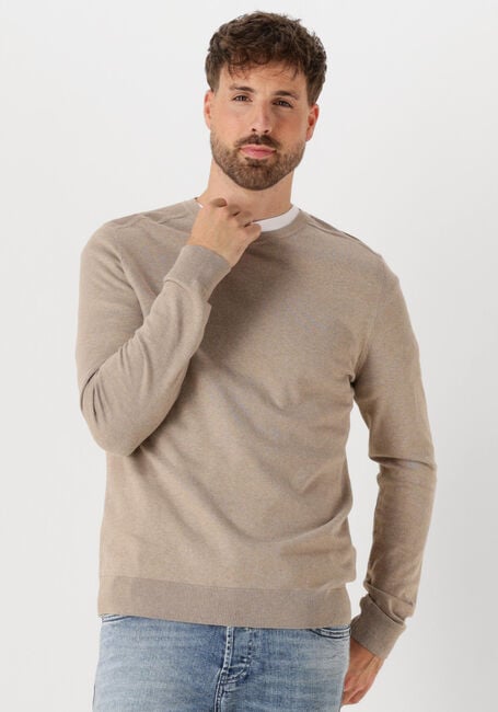 Beige SELECTED MEN Trui SLHBERG CREW NECK NOOS - large