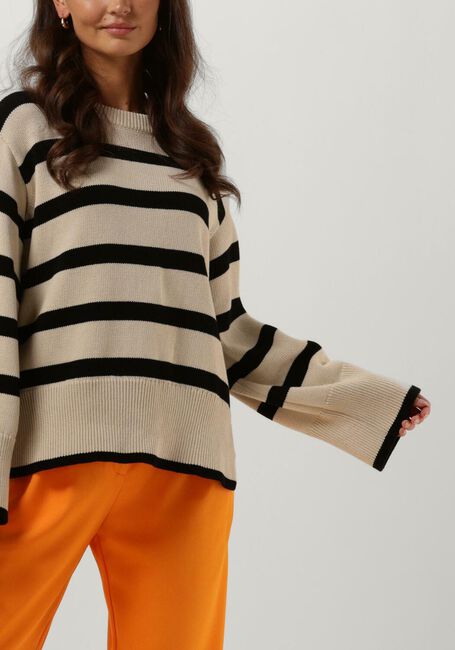 Zwarte MODSTRÖM Trui CORBIN MD STRIPE O-NECK - large
