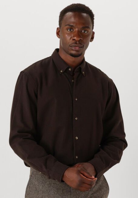 Bruine SELECTED MEN Casual overhemd SLHREGNOAG MIX BDWN LS SHIRT CAMP - large