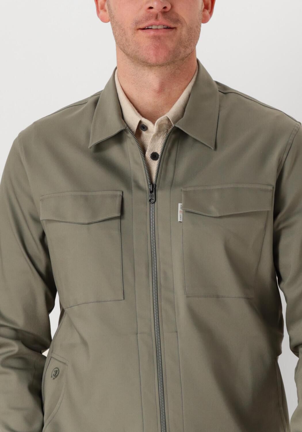 CAST IRON Heren Overshirts Long Sleeve Shirt Overshirt Regular Fit Groen