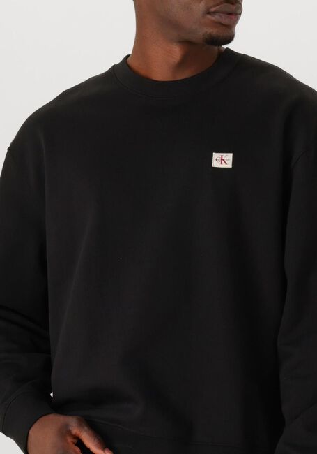 Zwarte CALVIN KLEIN Sweater LS EU BADGE 350TERRY CN SWTSHRT - large