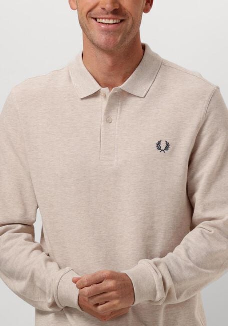 Beige FRED PERRY Polo LONG SLEEVE PLAIN FRED PERRY SHIRT - large