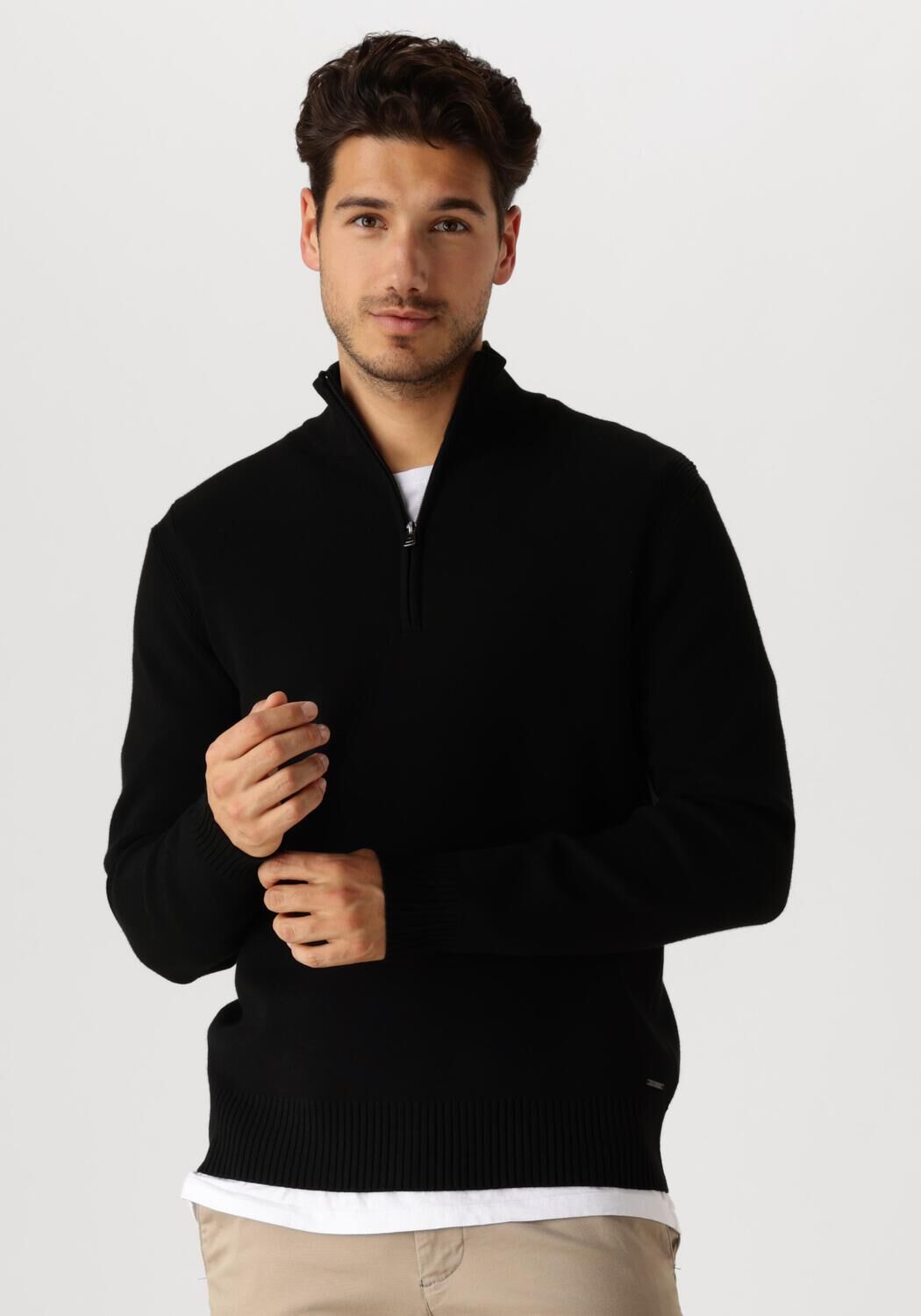 Dstrezzed Zwarte Half Zip Sweater Fell Skipper Black Heren