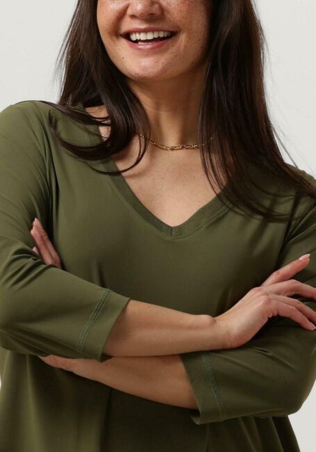 Groene PENN & INK Midi jurk DRESS KHAKI - large