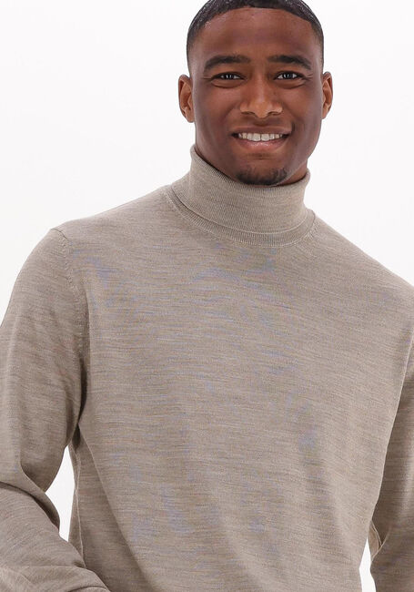 Beige SELECTED MEN Coltrui TOWN MERINO COOLMAX KNIT ROLL B - large