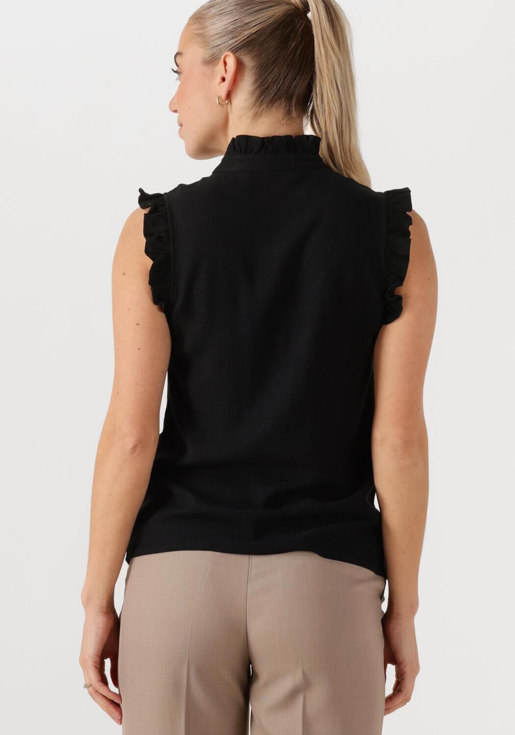 SELECTED FEMME Dames Tops & T-shirts Slfviva Sl Ruffle Top Zwart