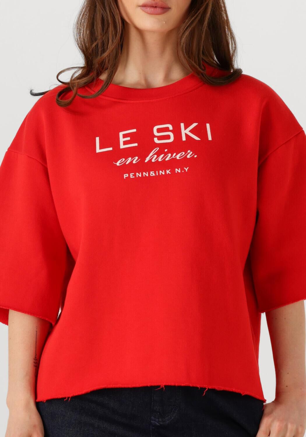 PENN & INK Dames Tops & T-shirts Sweater W25f1702 Rood