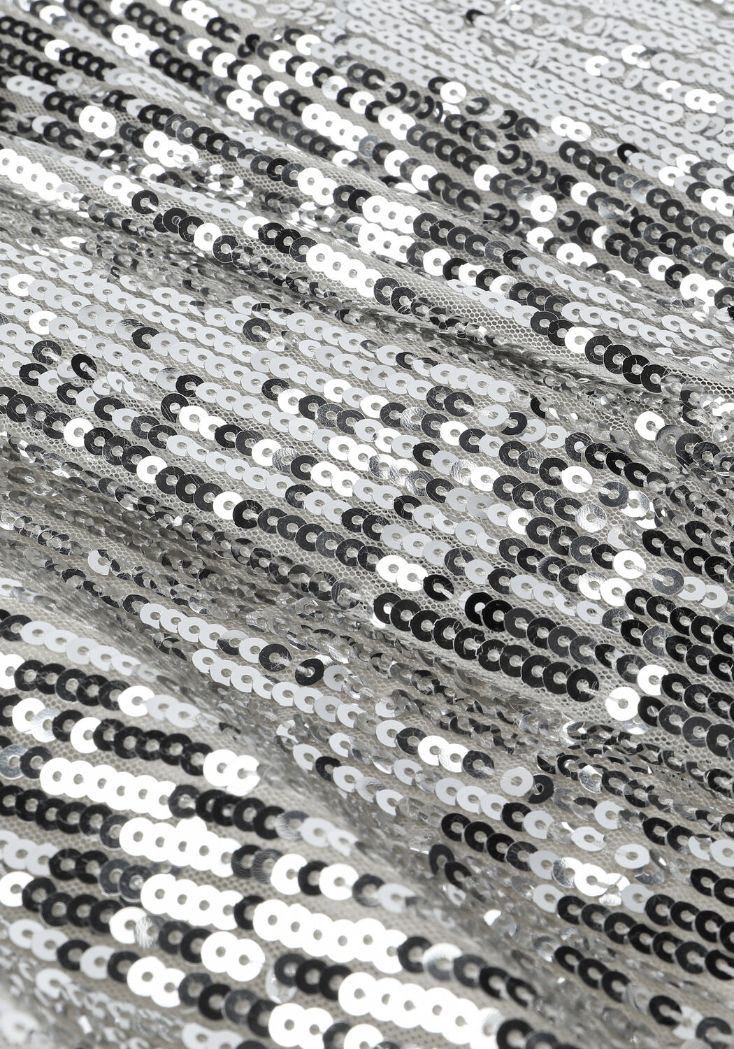 Zilveren SELECTED WOMEN Wijde broek SLFSELENE HW WIDE MAXI SEQUINS - large