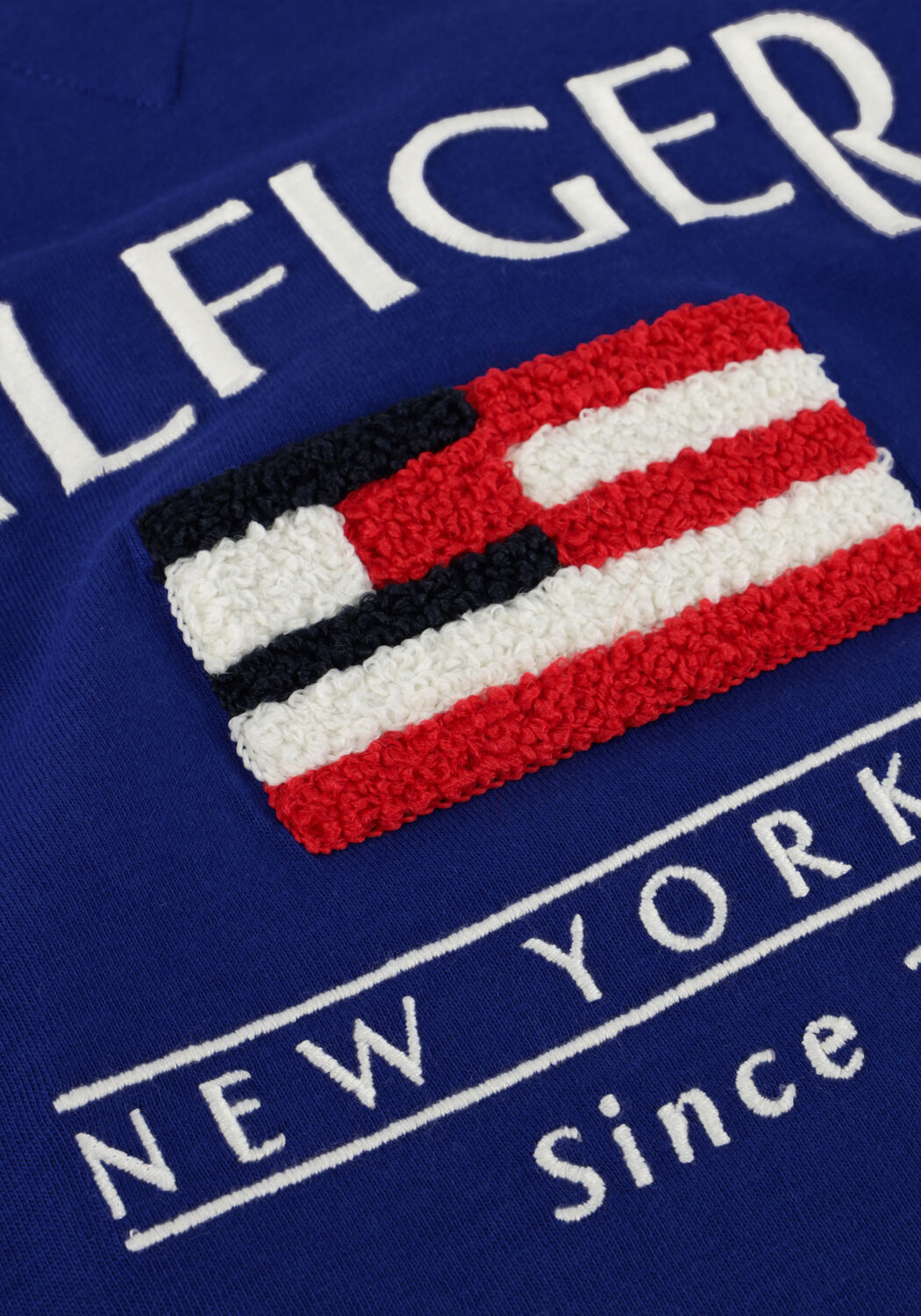 Blauwe TOMMY HILFIGER T-shirt HILFIGER FLAG TERRY EMB TEE SS - large