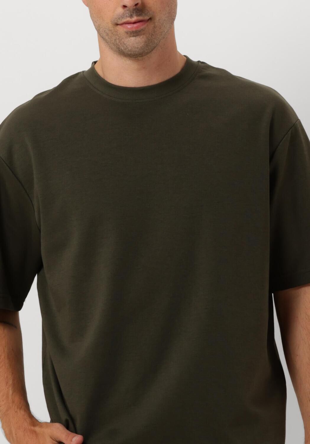 SELECTED HOMME Heren Polo's & T-shirts Slhlooseoscar Ss O-neck Tee Noos Donkergroen
