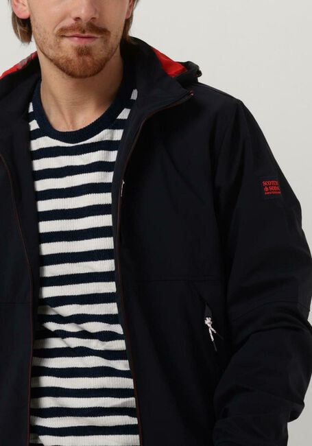 Donkerblauwe SCOTCH & SODA Jack STRETCH NYLON HOODED JACKET - large