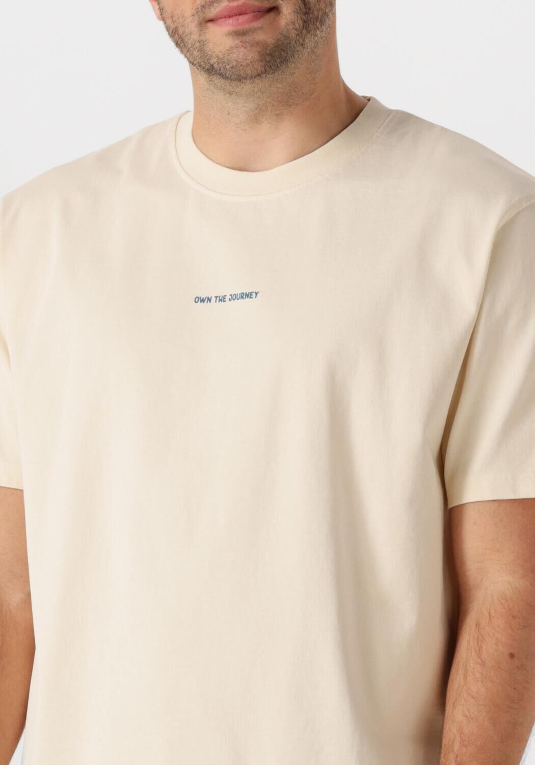 PURE PATH Heren Polo's & T-shirts Loose Fit Crewneck Ss T-shirts Beige