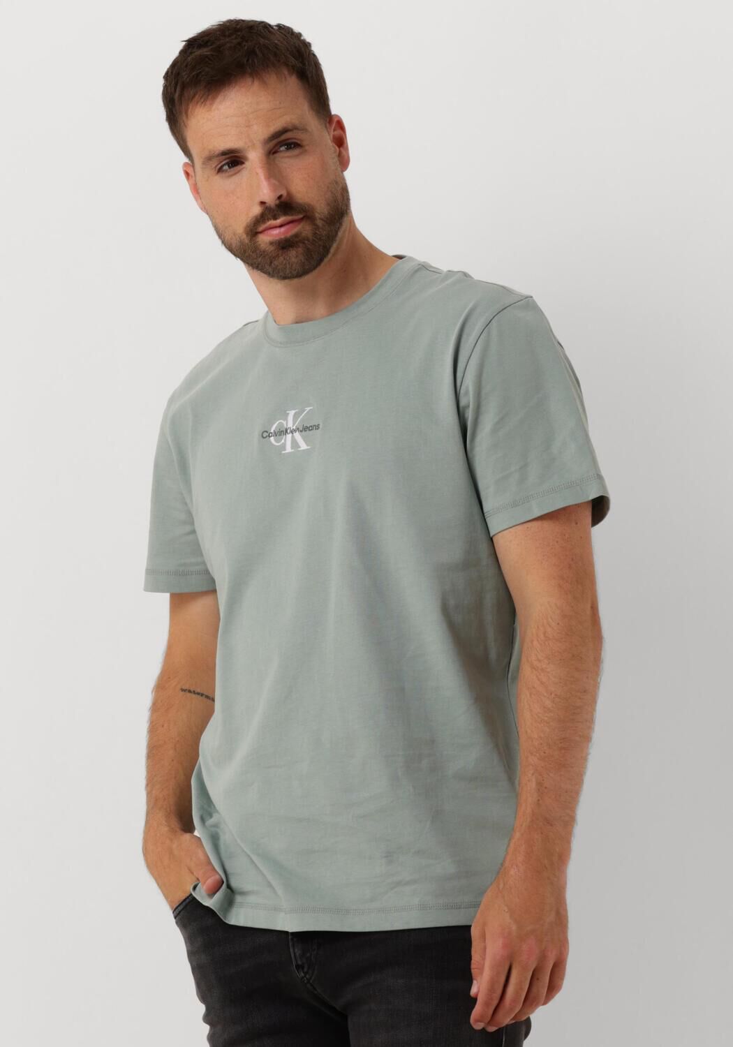 CALVIN KLEIN Heren Polo's & T-shirts Monologo Tee Grijs