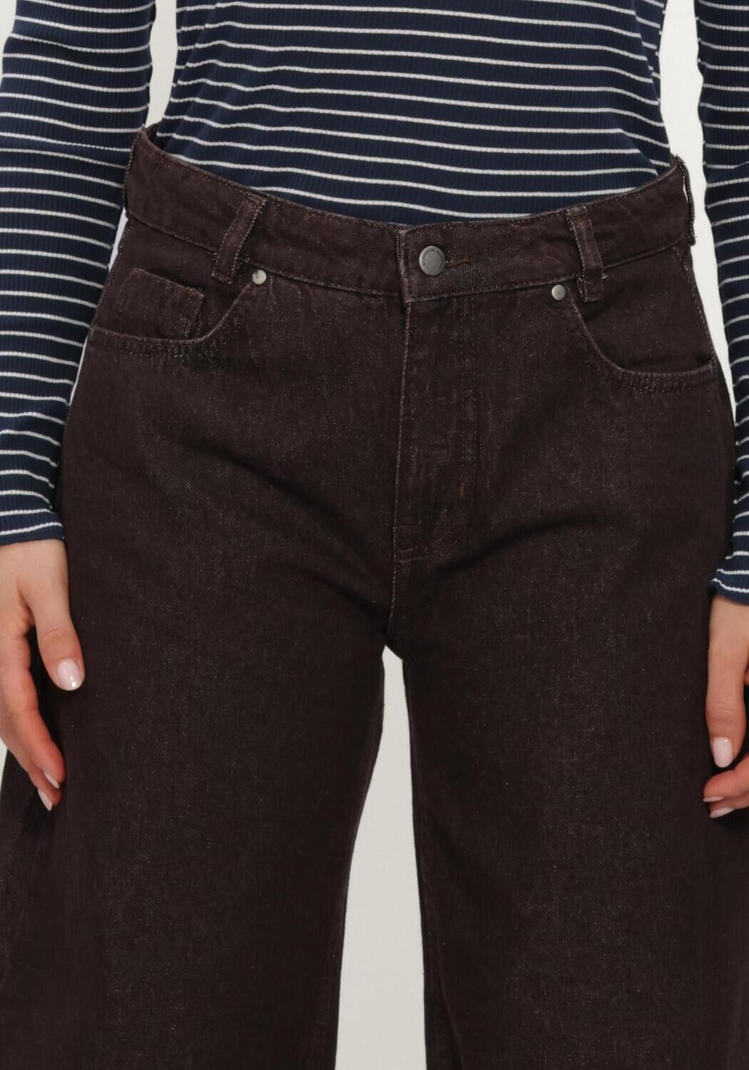 Bruine MY ESSENTIAL WARDROBE Wijde broek MWLANCE 188 HIGH BARREL - large