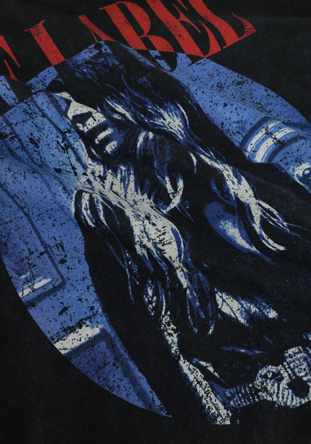 Zwarte ALIX THE LABEL T-shirt LADIES KNITTED PHOTOPRINT T-SHIRT - large