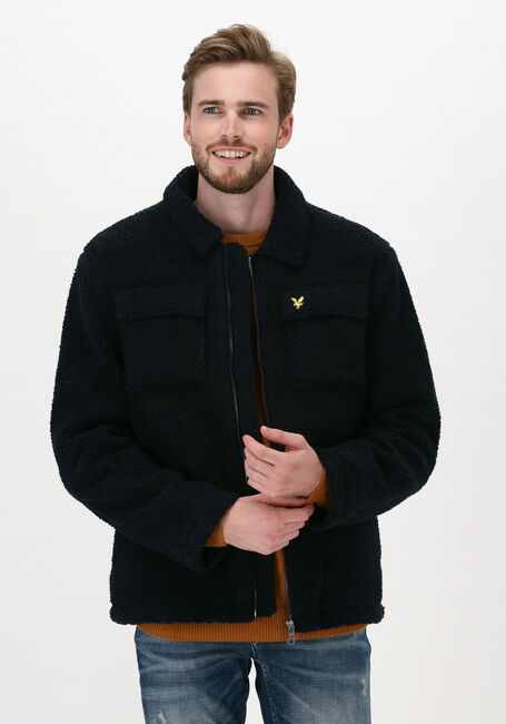 Blauwe LYLE & SCOTT Jack COLLARED PILE JACKET - large