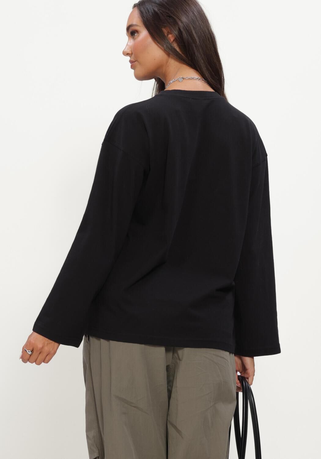 Zwarte BOII STUDIOS Top ALBERTO O-NECK BOXY - large
