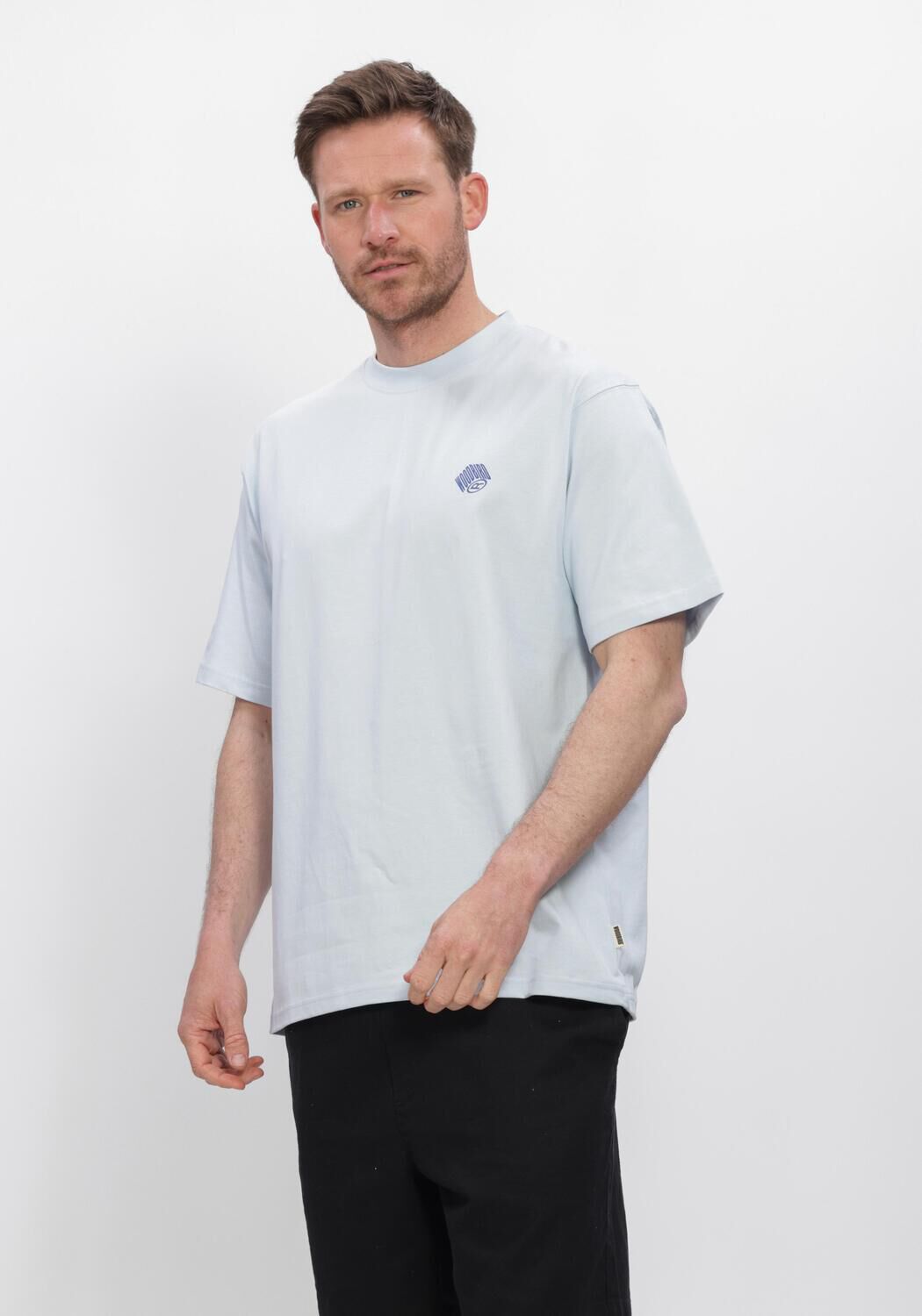 Blauwe WOODBIRD T-shirt WBBAINE CARP TEE - large