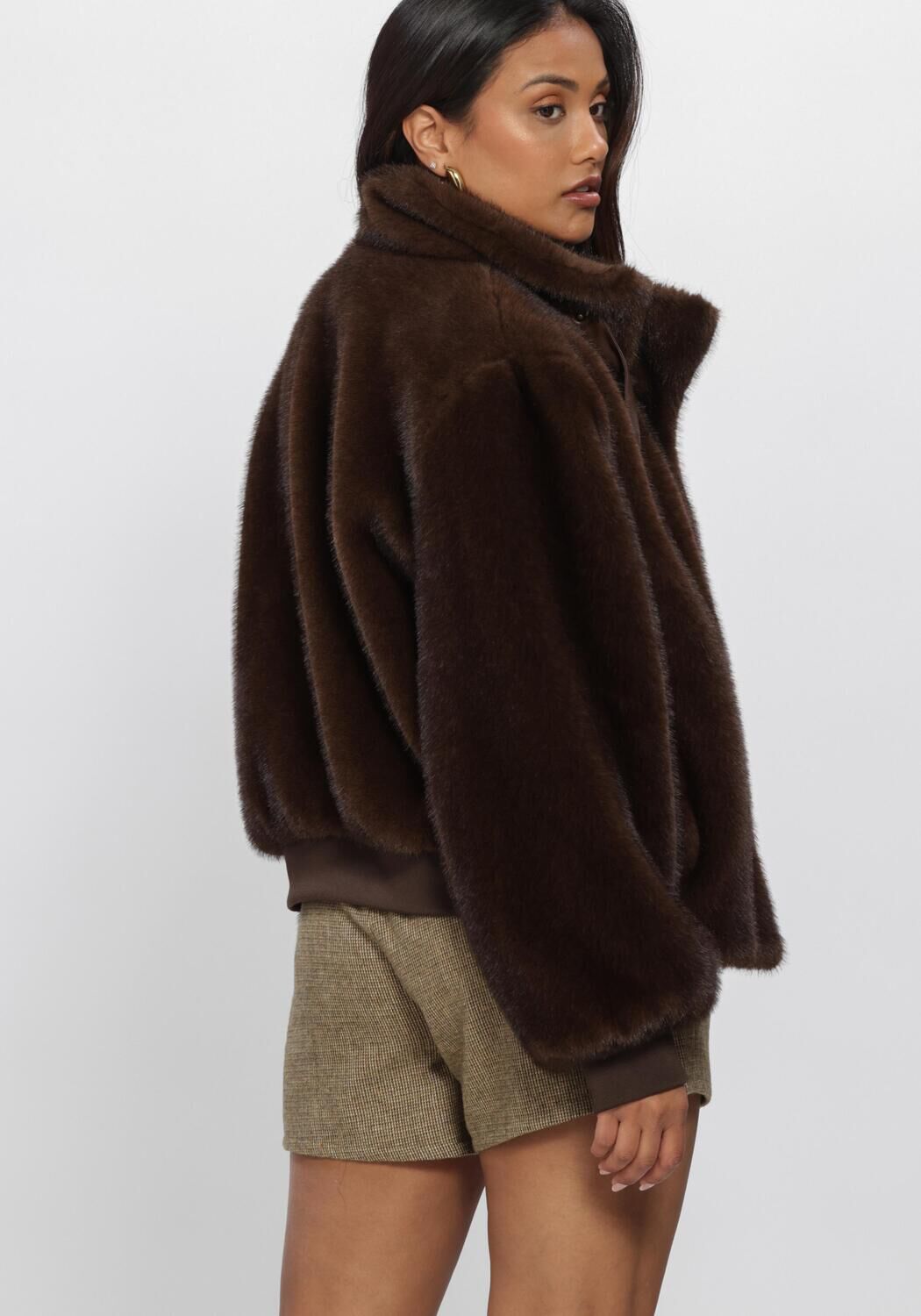 Bruine AMAYA AMSTERDAM Faux fur jas TALA JACKET - large