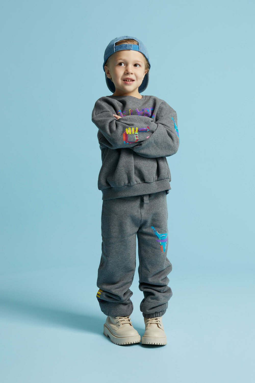 Grijze ALIX MINI Joggingbroek KNITTED MULTICOLOUR JOGGER - large