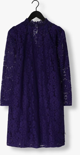 Paarse JANSEN AMSTERDAM Mini jurk LC587 DRESS LACE LONG SLEEVES - large