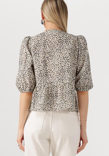 Beige COLOURFUL REBEL Blouses LINA CHEETAH BOW TOP - large