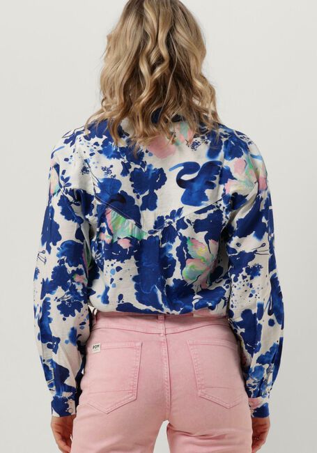 Blauwe POM AMSTERDAM Blouses VIOLET CRANE BIRDS BLUE BLOUSE - large