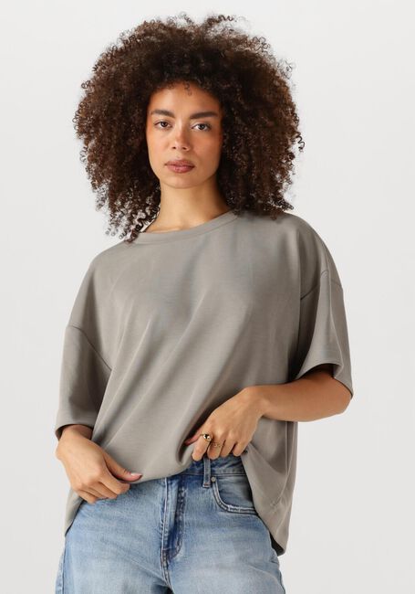 Grijze MY ESSENTIAL WARDROBE T-shirt HELLEMW EMB BOXY TEE - large