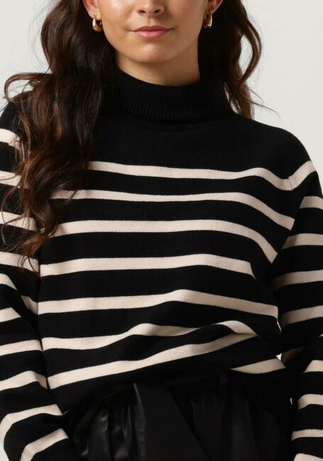 Zwarte NOTRE-V Coltrui STRIPE KNIT SWEATER - large