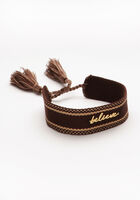 Zwarte NOTRE-V Armband TOUW ARMBANDJE BELIEVE - medium