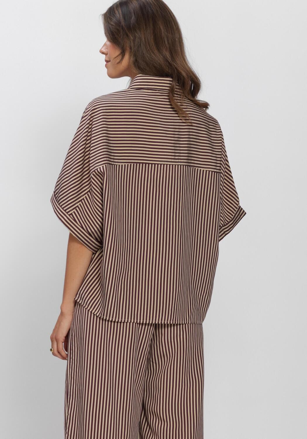 Bruine BY-BAR Blouses SUNNY STRIPE BLOUSE - large