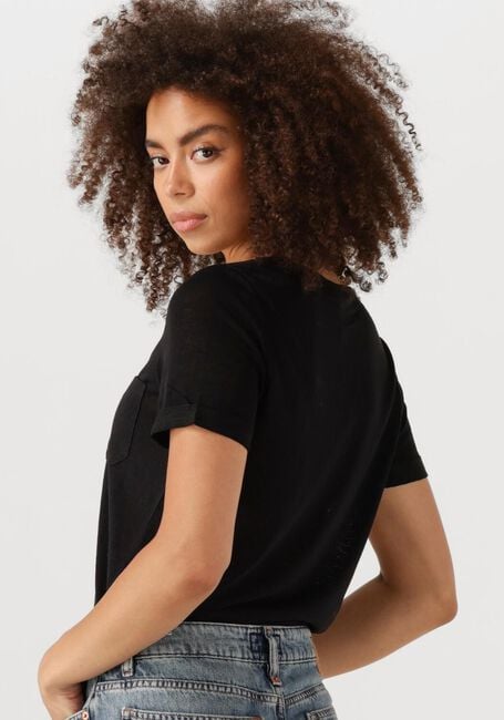 Zwarte OBJECT T-shirt OBJETESSI SLUB S/S V-NECK NOOS - large