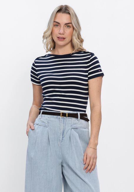 Multi TOMMY HILFIGER T-shirt GOLD BUTTON SLIM SS TEE - large