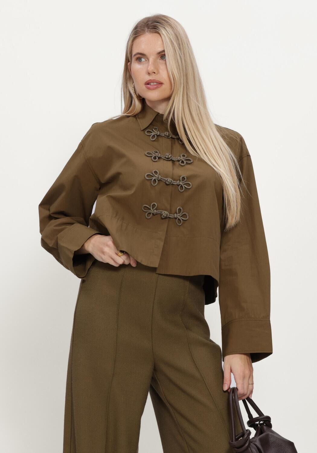 Groene Y.A.S. Blouses YASLEEMA FROG LS SHIRT S. - large