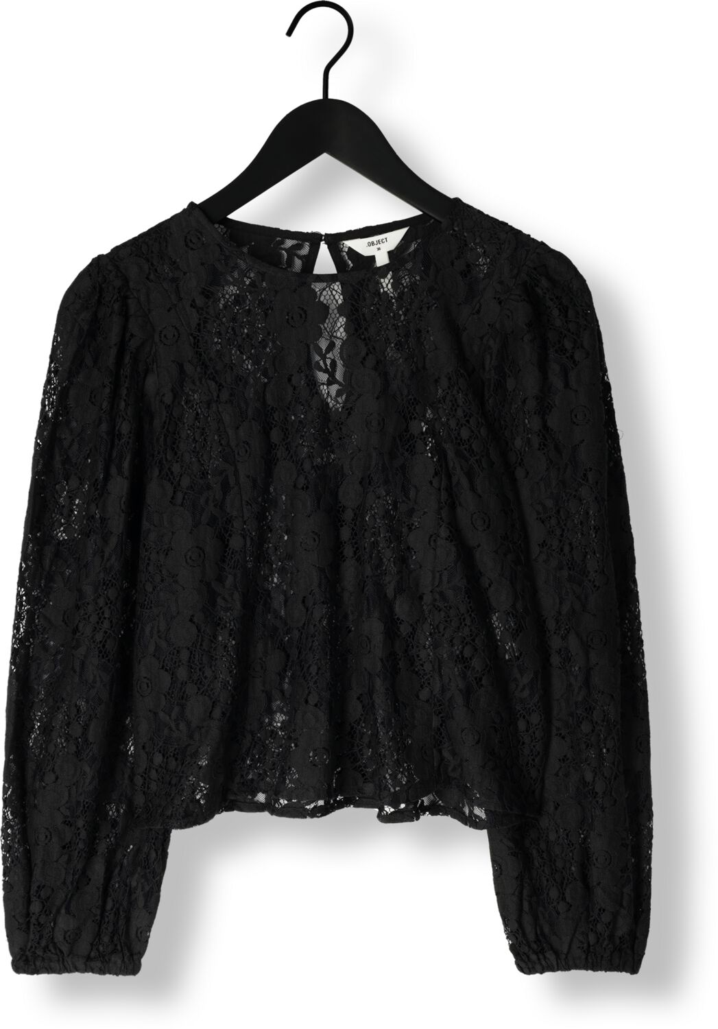OBJECT Dames Tops & T-shirts Objbeverly L s Lo Top Zwart