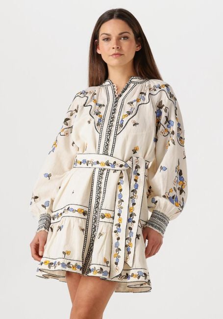 Ecru SCARLETT POPPIES Mini jurk FIUCCI SHORT DRESS - large