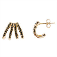 Gouden ATLITW STUDIO Oorbellen BLISS EARRINGS 4 SPLIT BLACK O - medium