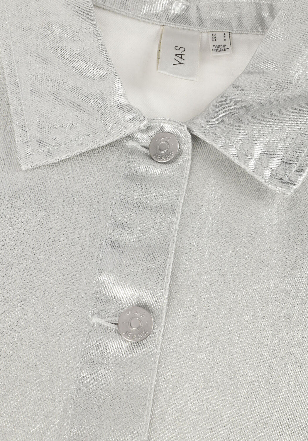 Zilveren Y.A.S. Spijkerjas YASSILVA DENIM LS SHIRT - large