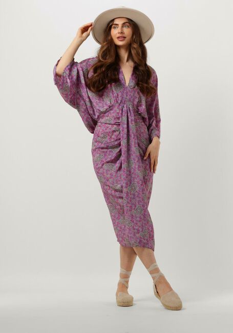 Paarse SISSEL EDELBO Midi jurk JUNO DRESS - large