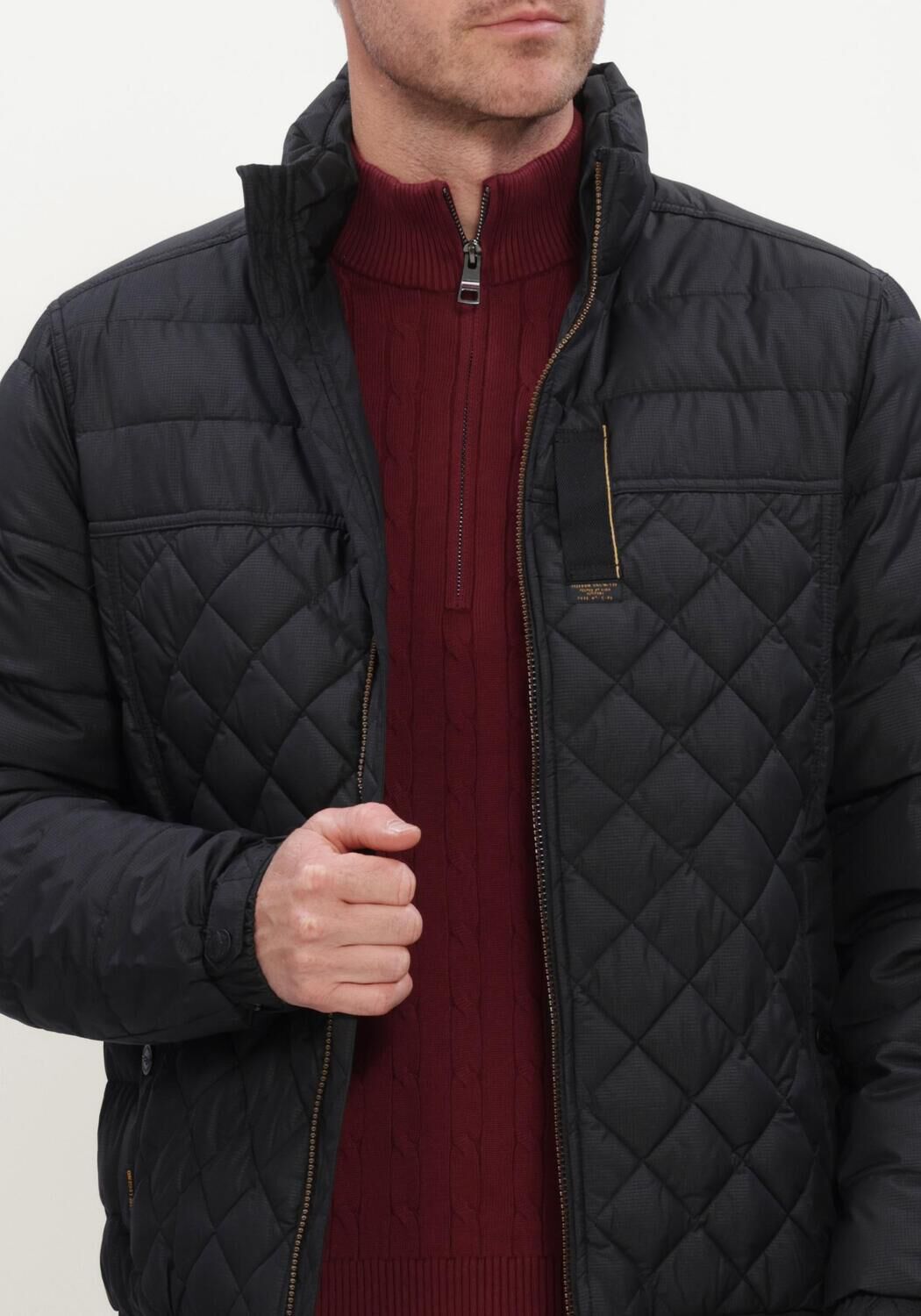 Zwarte PME LEGEND Gewatteerde jas FLIGHT JACKET CARGO GLIDER BRIGHTSTER - large