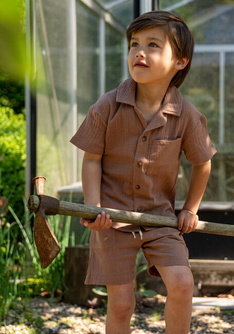 Bruine KOKO NOKO Casual overhemd P548010 - large