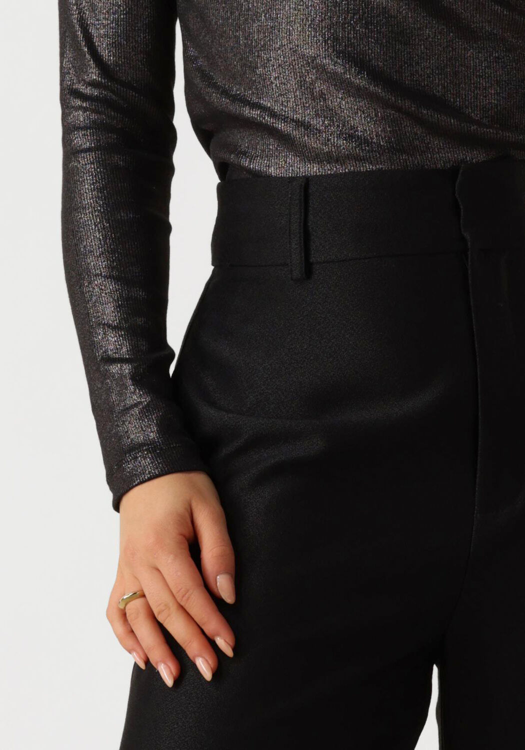 MY ESSENTIAL WARDROBE Dames Broeken Lavinamw High Wide Pant Zwart