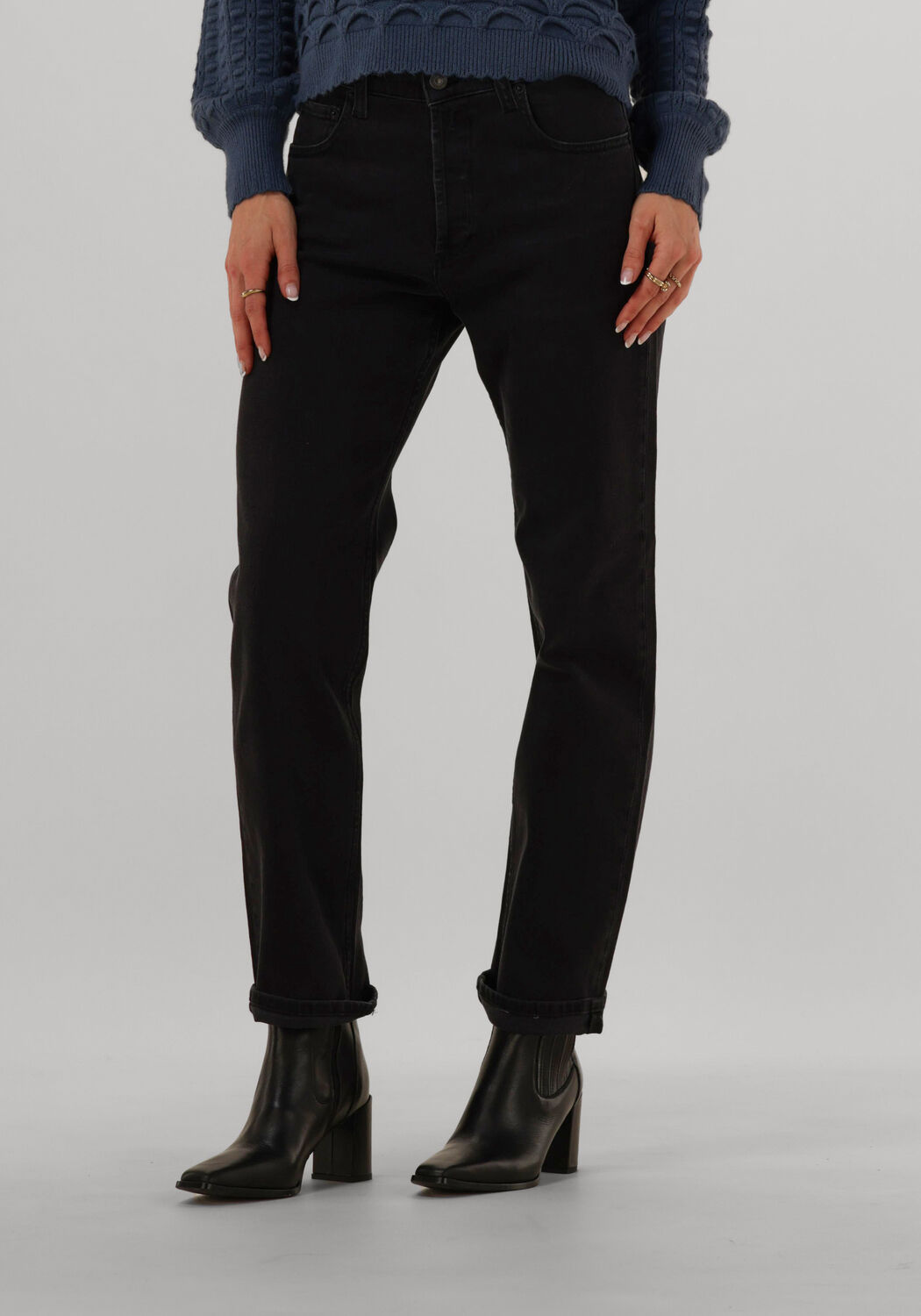 Replay Zwarte Straight Leg Jeans Maijke Black Dames
