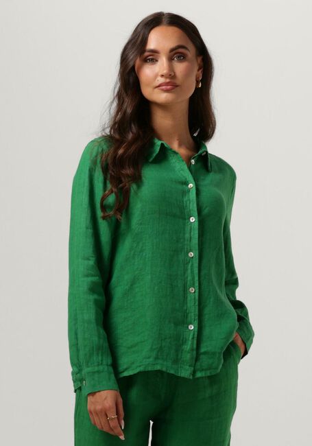 Groene BY-BAR Blouses IRENE LINEN LS BLOUSE - large