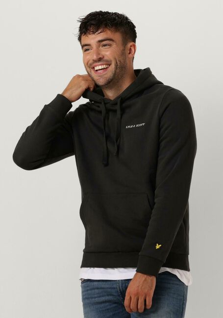 Grijze LYLE & SCOTT Sweater EMBROIDERED HOODIE - large